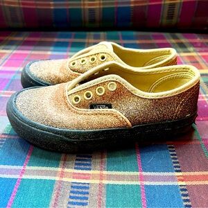 Vans Gold Black Ombre Sparkle girls 12